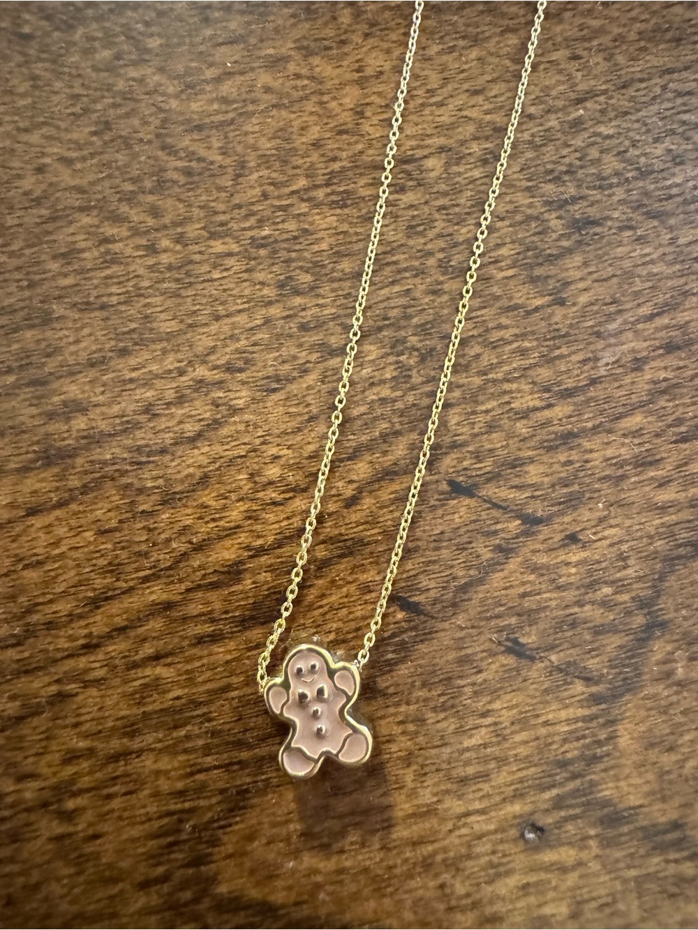 NWOT Tiny Tags Gold-Tone Gingerbread Pendant Necklace - Women Jewelry